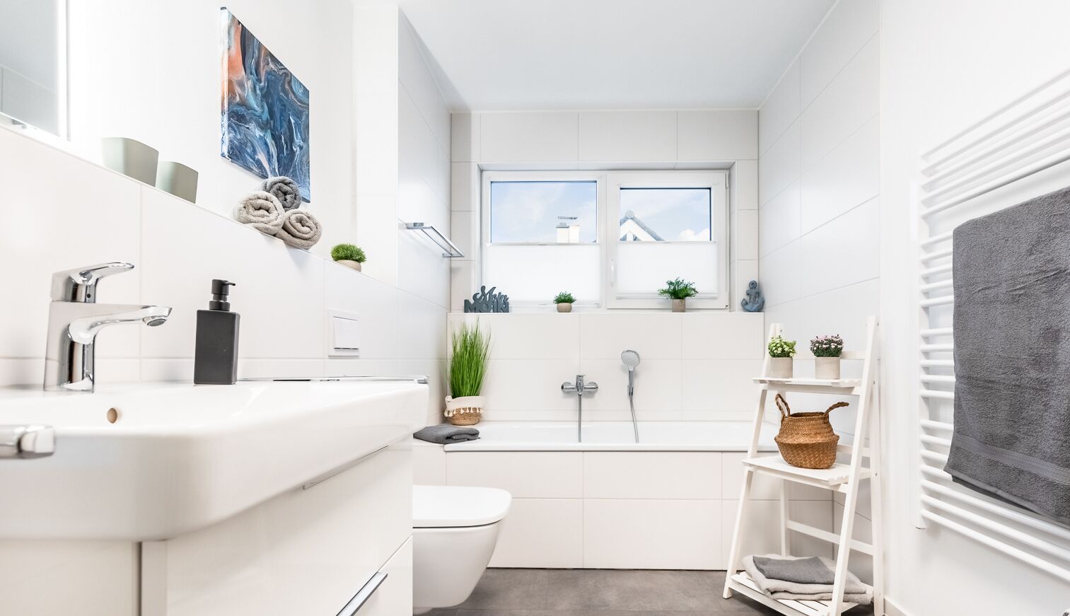 Douche, sèche-cheveux