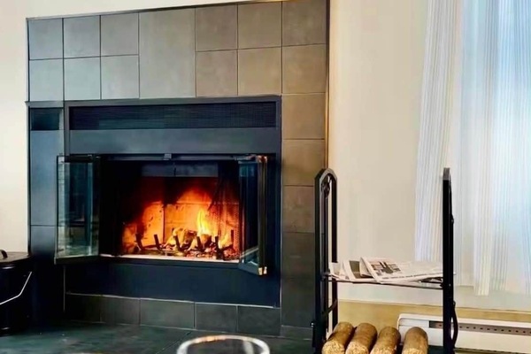 Wood burning fireplace