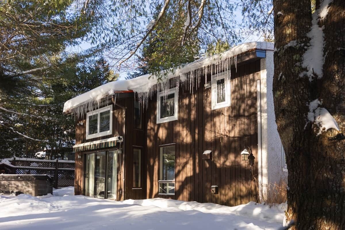 View of the cottage during winter