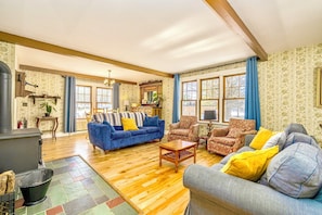 Televisie en een open haard