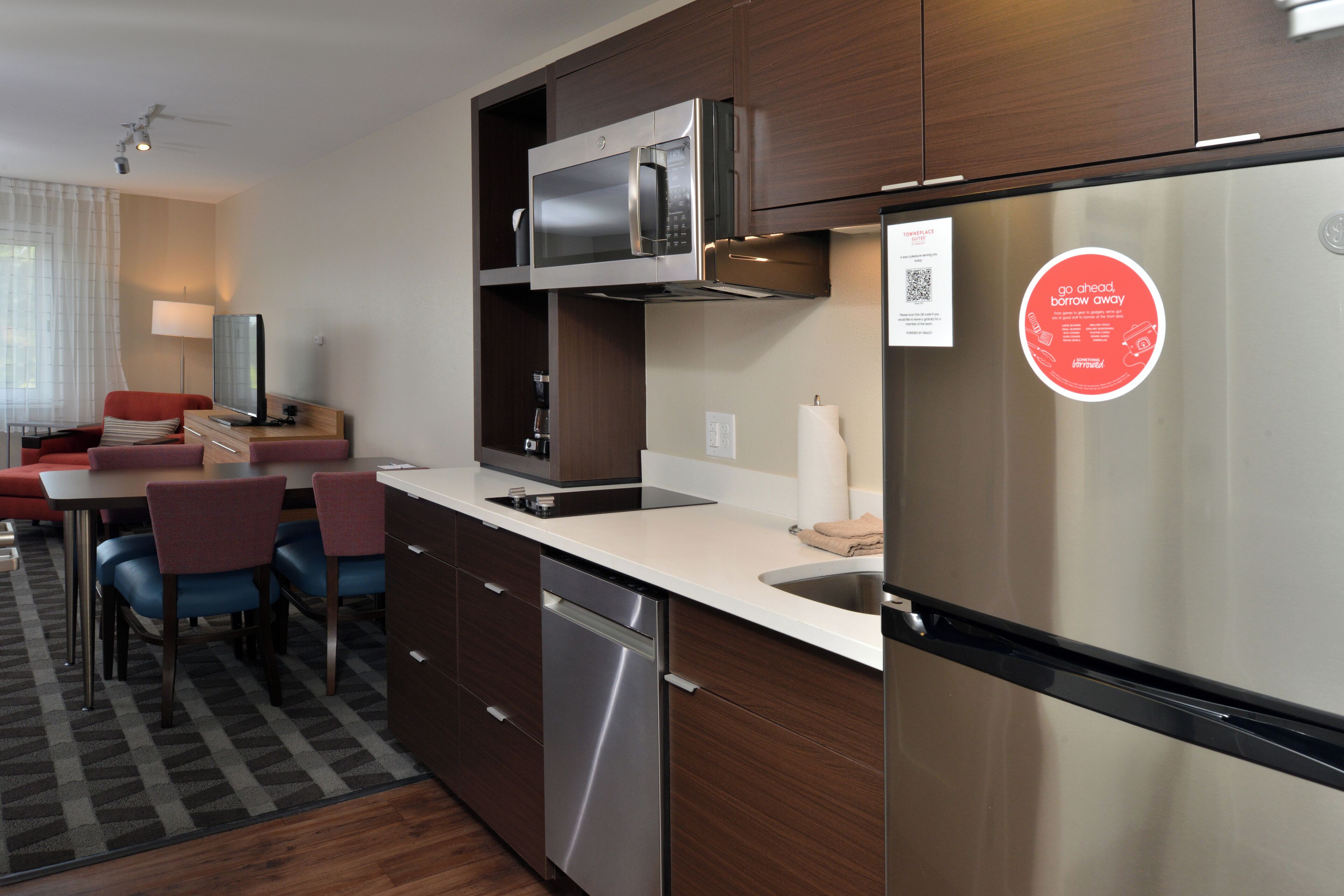 Studio, 2 Queen Beds | Private kitchenette | Full-size fridge, microwave, stovetop, dishwasher