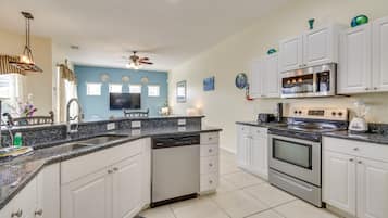 Fridge, microwave, stovetop, dishwasher