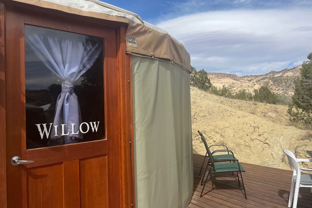 Luxury Glamping Yurt Resort Between National Parks with desert mountain views, close to hiking trails, slot canyons, off-roading and more!