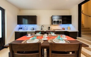 Microwave, stovetop, coffee/tea maker, toaster