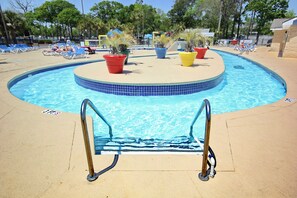 Indoor pool, a heated pool - Modern condo in oceanfront building with pools, hot tubs, arcade, & beach access (Myrtle Beach)