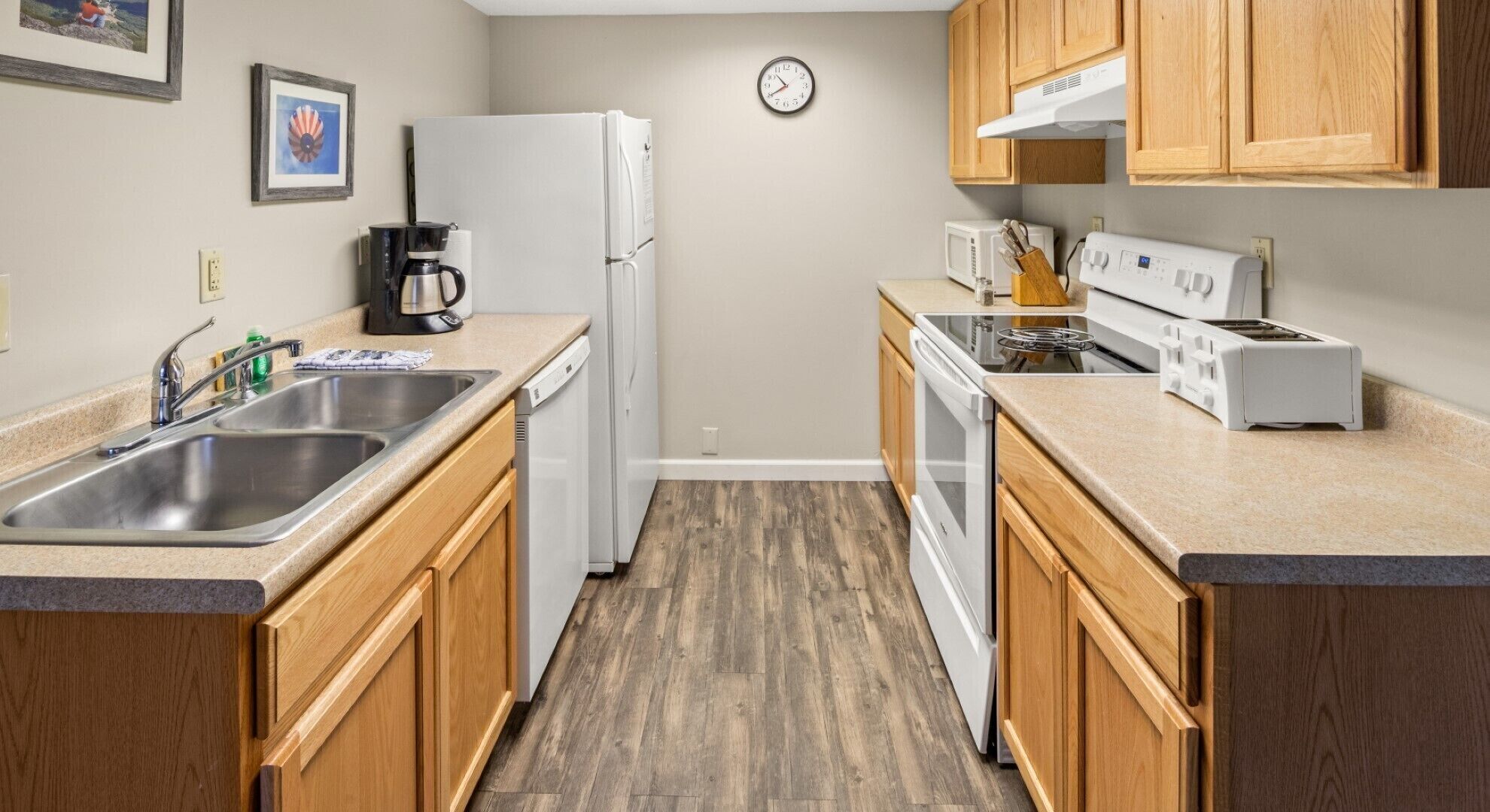 Keep warm by the Fireplace in this Two Bedroom Condo.