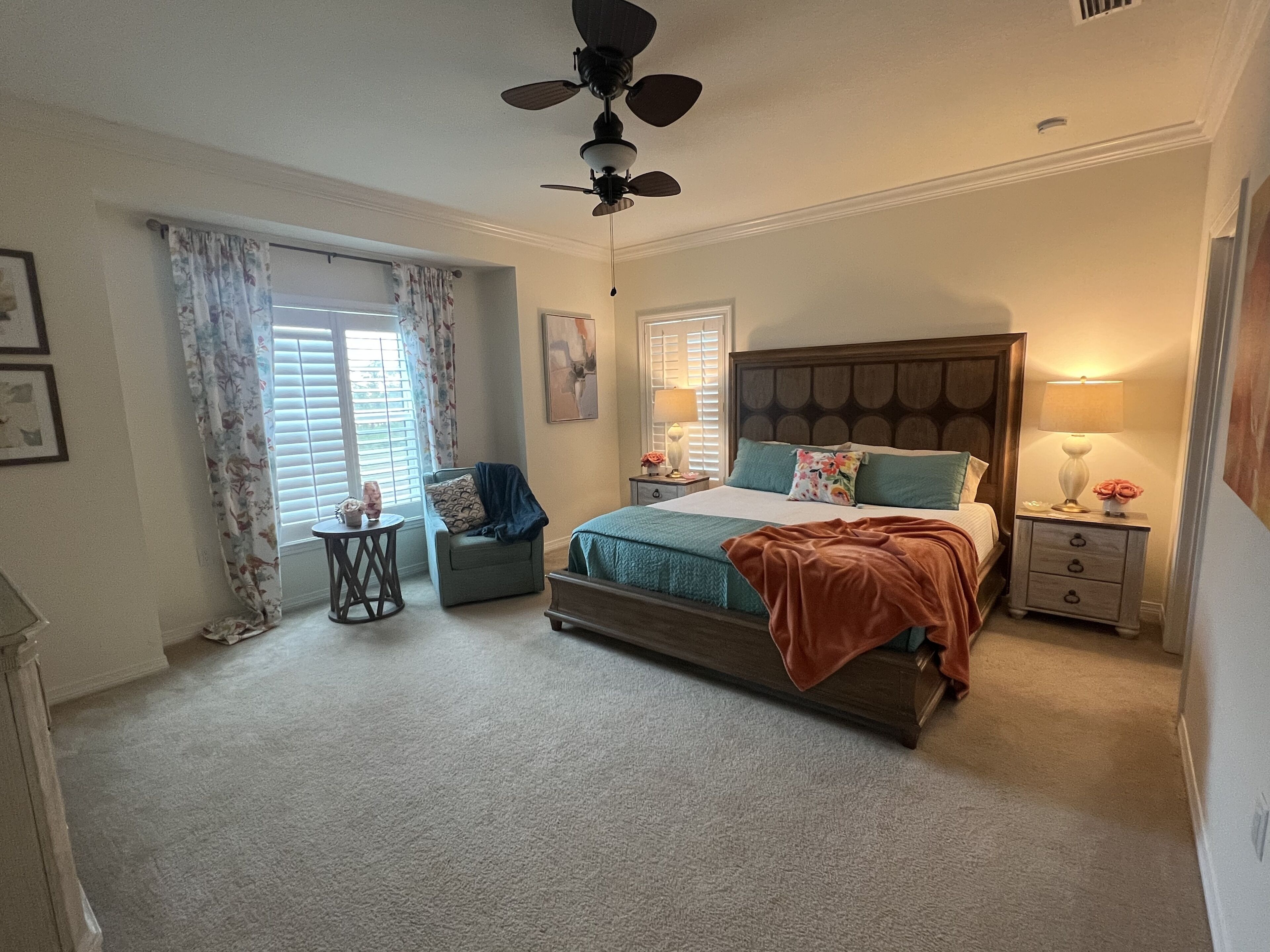Master bedroom with king bed