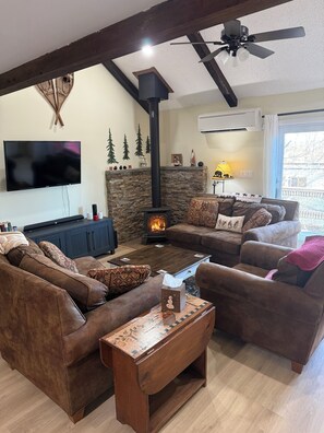 TV, fireplace, DVD player