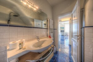 Bathtub, hair dryer, bidet