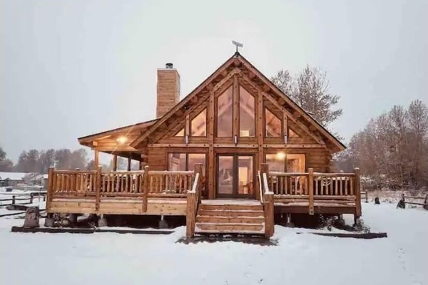 Backyard view from the meadow