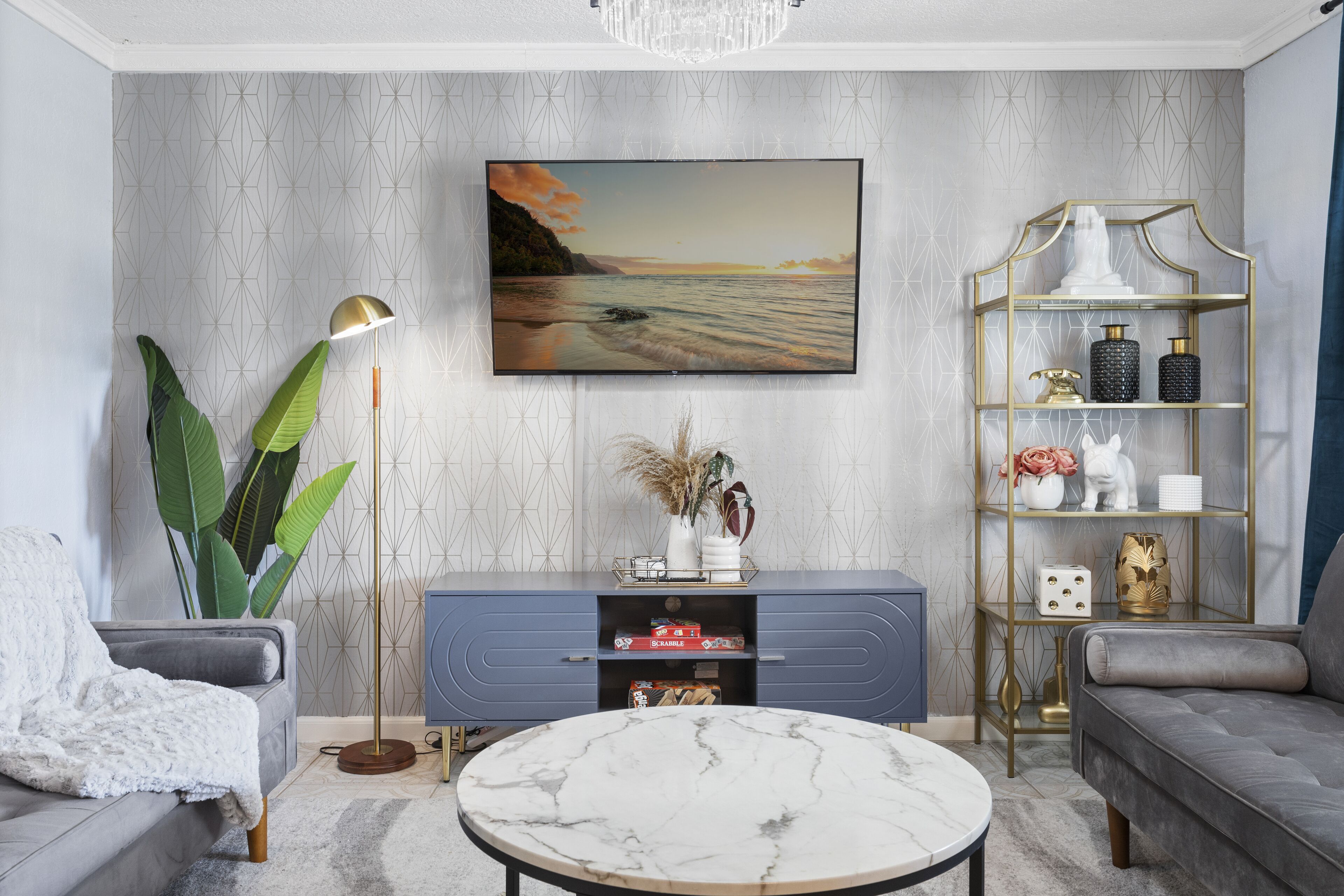 Mid-Century Hotel themed home with backyard Pool