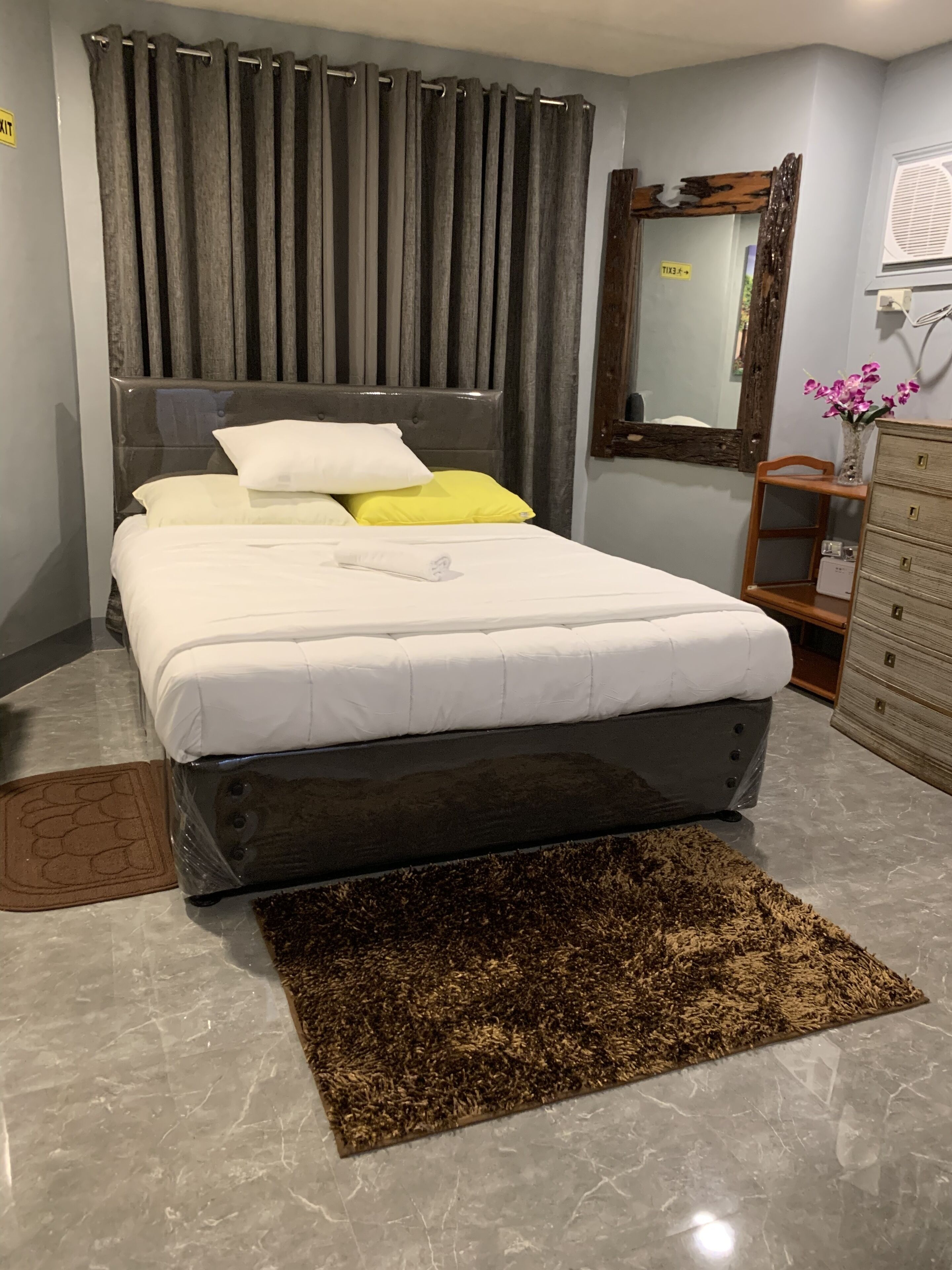 Individually decorated, individually furnished, desk, laptop workspace