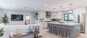 Sleek home near beaches, shops, & dining, with private pool & high-end kitchen