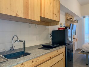 Appartement | Cuisine privée | Grand réfrigérateur, plaque de cuisson