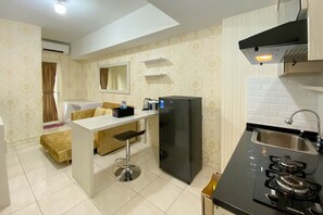 Appartement, 2 chambres | Cuisine privée | Grand réfrigérateur, plaque de cuisson