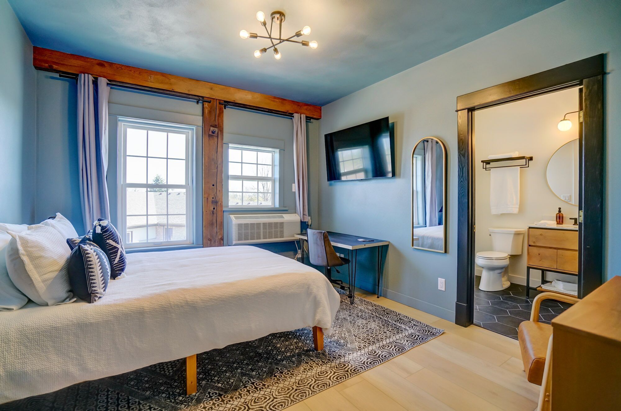 Premium bedding, memory foam beds, individually decorated