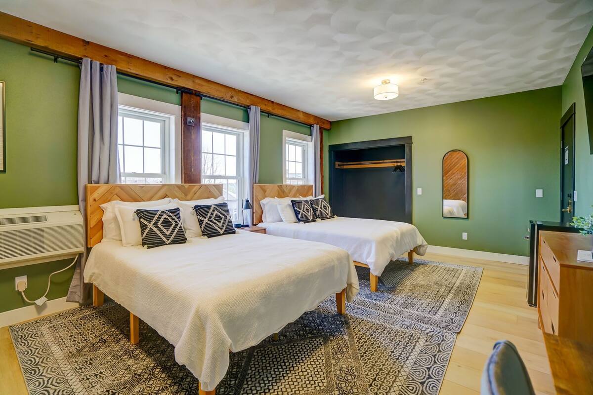 Premium bedding, memory foam beds, individually decorated