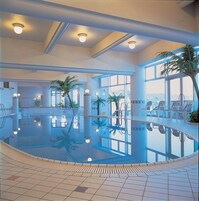 Indoor pool, seasonal outdoor pool, lifeguards on site