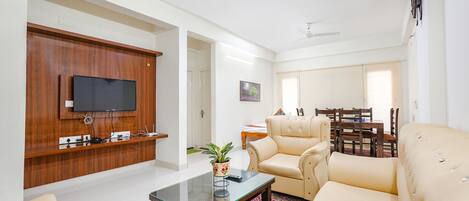 Televisión LCD de 28 pulgadas con canales por cable, una televisión