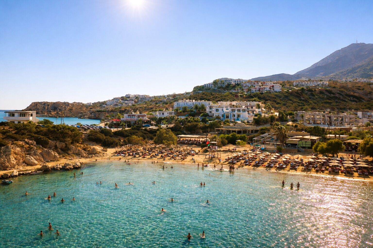 Beach nearby, sun loungers, beach umbrellas, beach towels