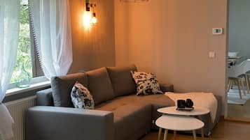 Fernseher, Bücher, Stereoanlage