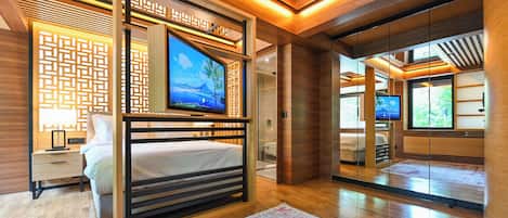 Egyptian cotton sheets, premium bedding, memory foam beds, minibar