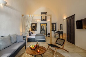 Cave One-Bedroom Suite | Living area - Firalia, Casa In Rock Suites (Santorini)