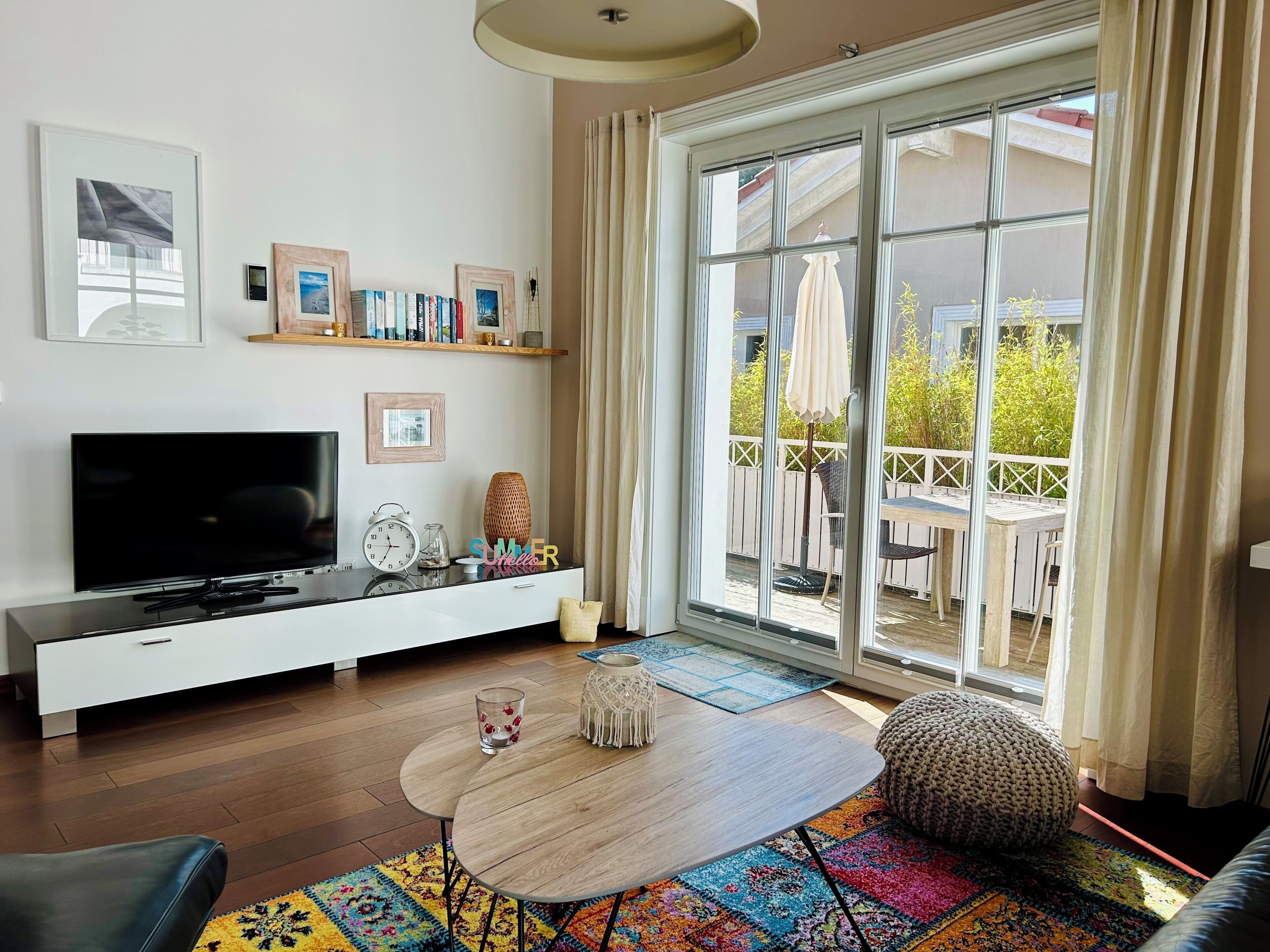 TV, DVD player, stereo