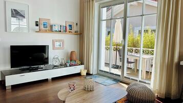 TV, DVD player, stereo