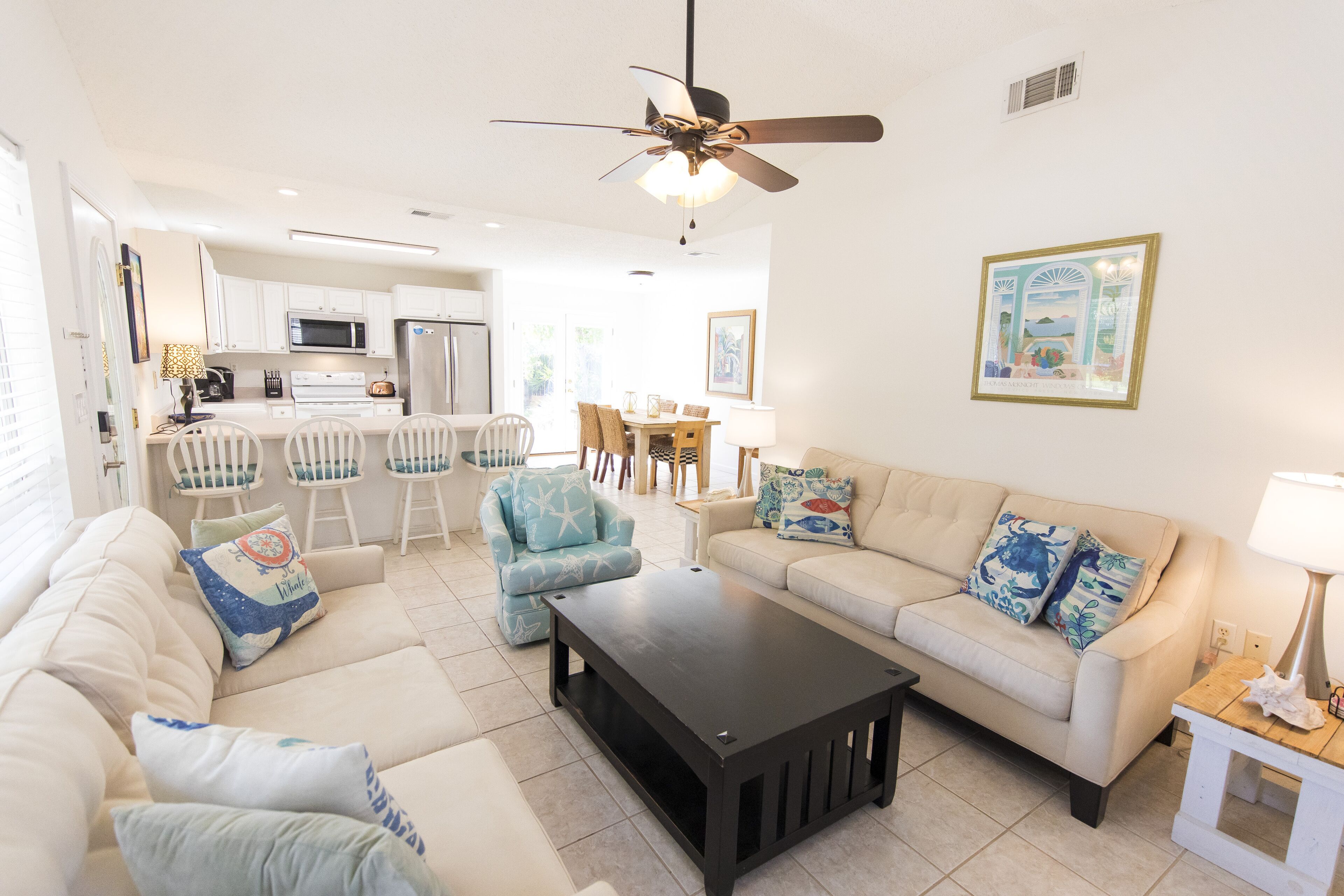 New to Dune Allen Realty! 10-min walk or 2-minute golf cart ride away to beach!