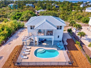 Exterior - Deja Blue - Pet Friendly, Beach Access, Ocean View, Private Pool! (St. George Island)