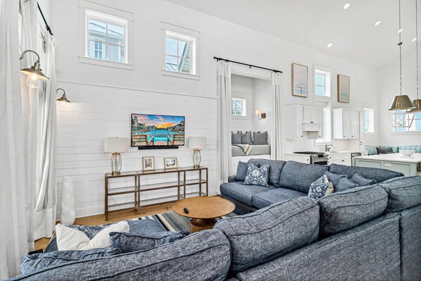 Smart TV, DVD player, books, video library