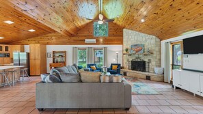 TV, fireplace, video games