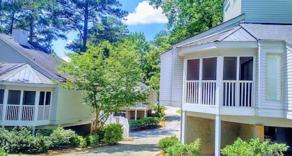 Condo with hot tub at a lakeside resort