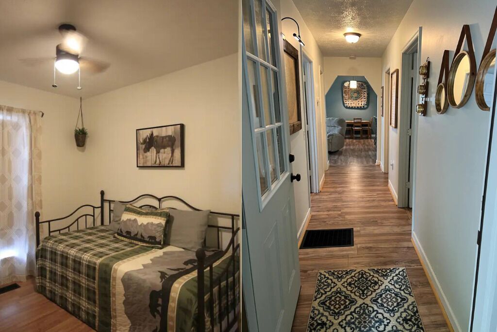 2 habitaciones, tabla de planchar con plancha y wifi gratis 