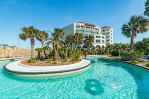 Pool - 2nd Floor Beachfront Condo - Elevator, Private Balcony, POOL, Lazy River & more (Galveston)