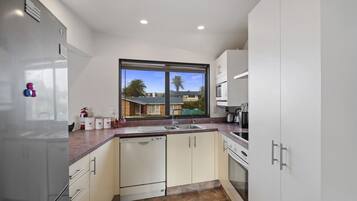 Fridge, microwave, dishwasher, toaster