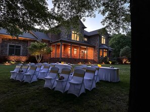 Outdoor banquet area