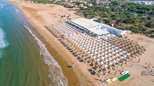 Sun loungers, beach towels