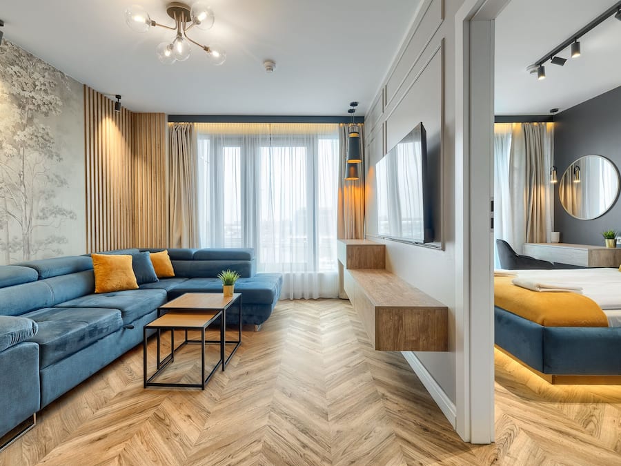 Apartment, 1 Bedroom | Living room | 40-inch flat-screen TV with digital channels, TV