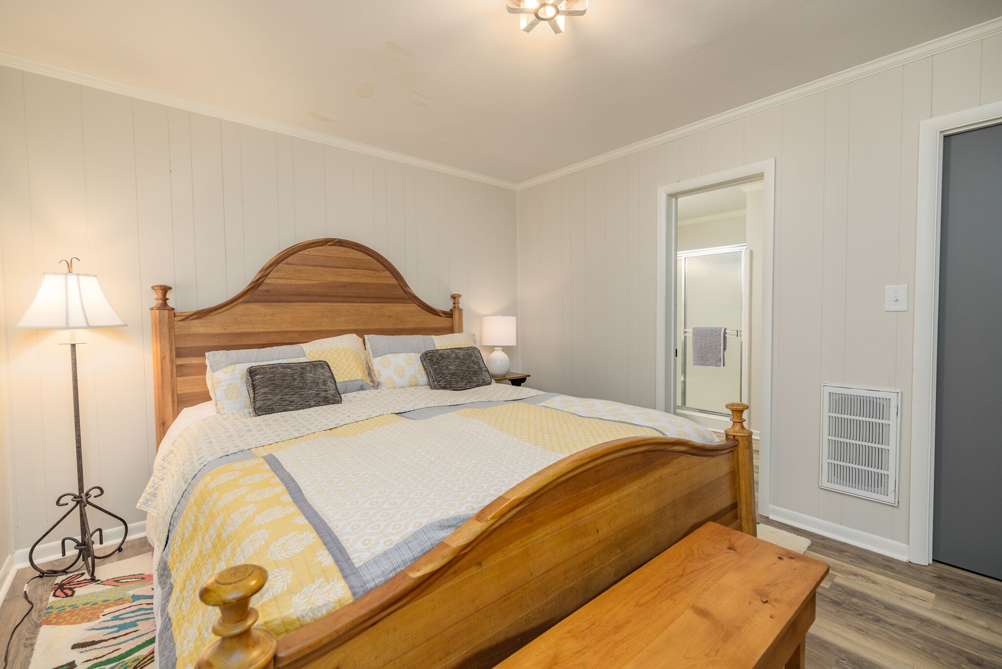 Private king sized suite with private bathroom on lower level