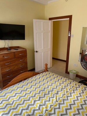 2 bedrooms, in-room safe, iron/ironing board, travel cot