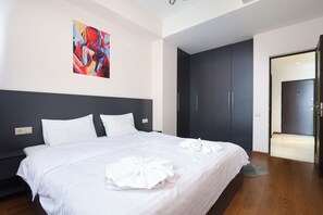 1 غرفة نوم وأغطية فراش متميزة وستائر تعتيم ومكواة/لوح كي