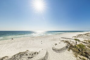 On the beach, beach towels - Gorgeous Beachfront View w/Heated Pool~2BR/1BA (Gulf Shores)