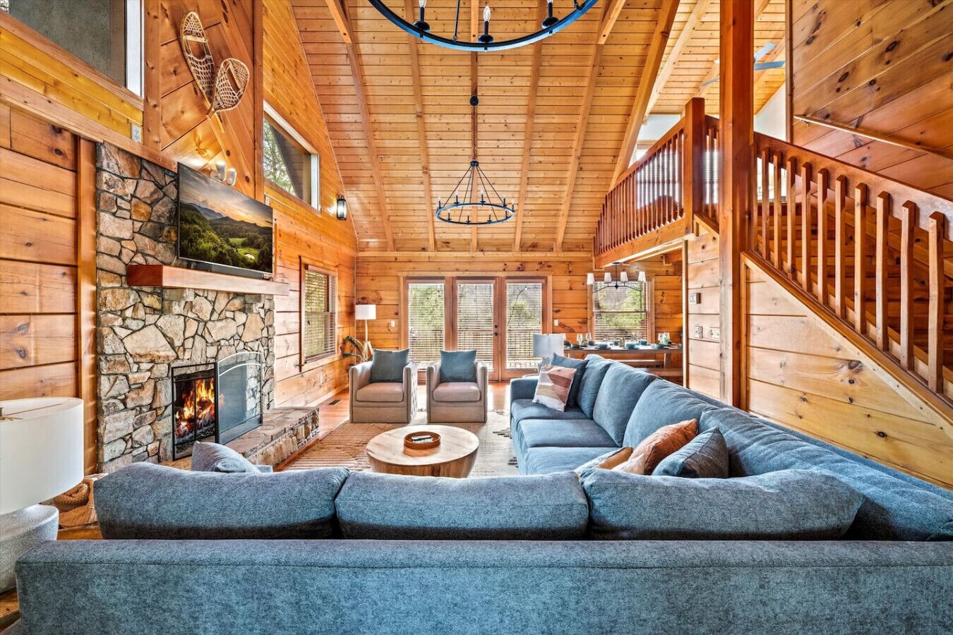 Smart TV, fireplace, video games, foosball