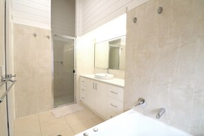 Shower, jetted tub