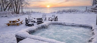 Lakefront Cabin Hot Tub Playground Fire Pit