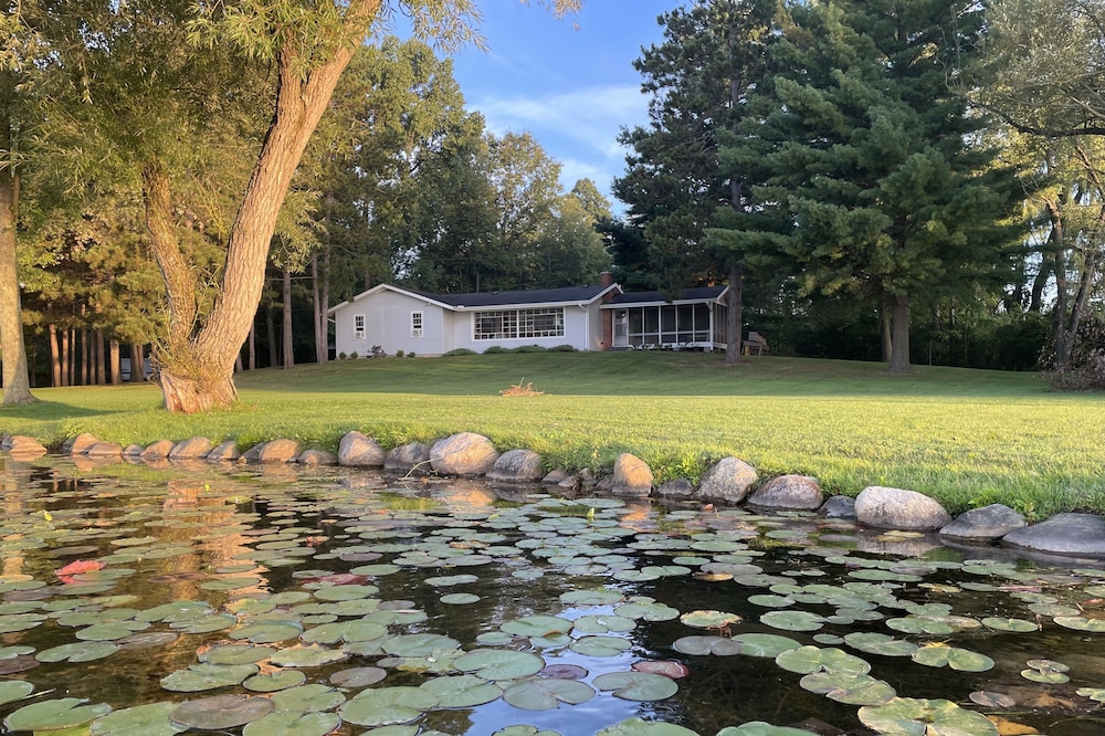 Private, newly renovated lakefront cottage on 10+ acres of land.