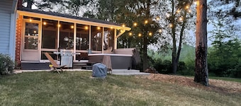 Private, newly renovated lakefront cottage on 10+ acres of land.