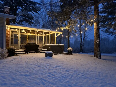 Private, newly renovated lakefront cottage on 10+ acres of land.